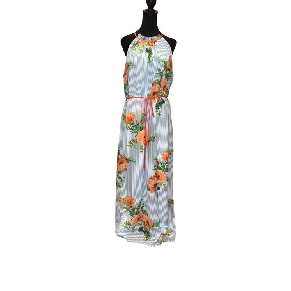 Be by Chetta B Striped floral maxi dress size 16